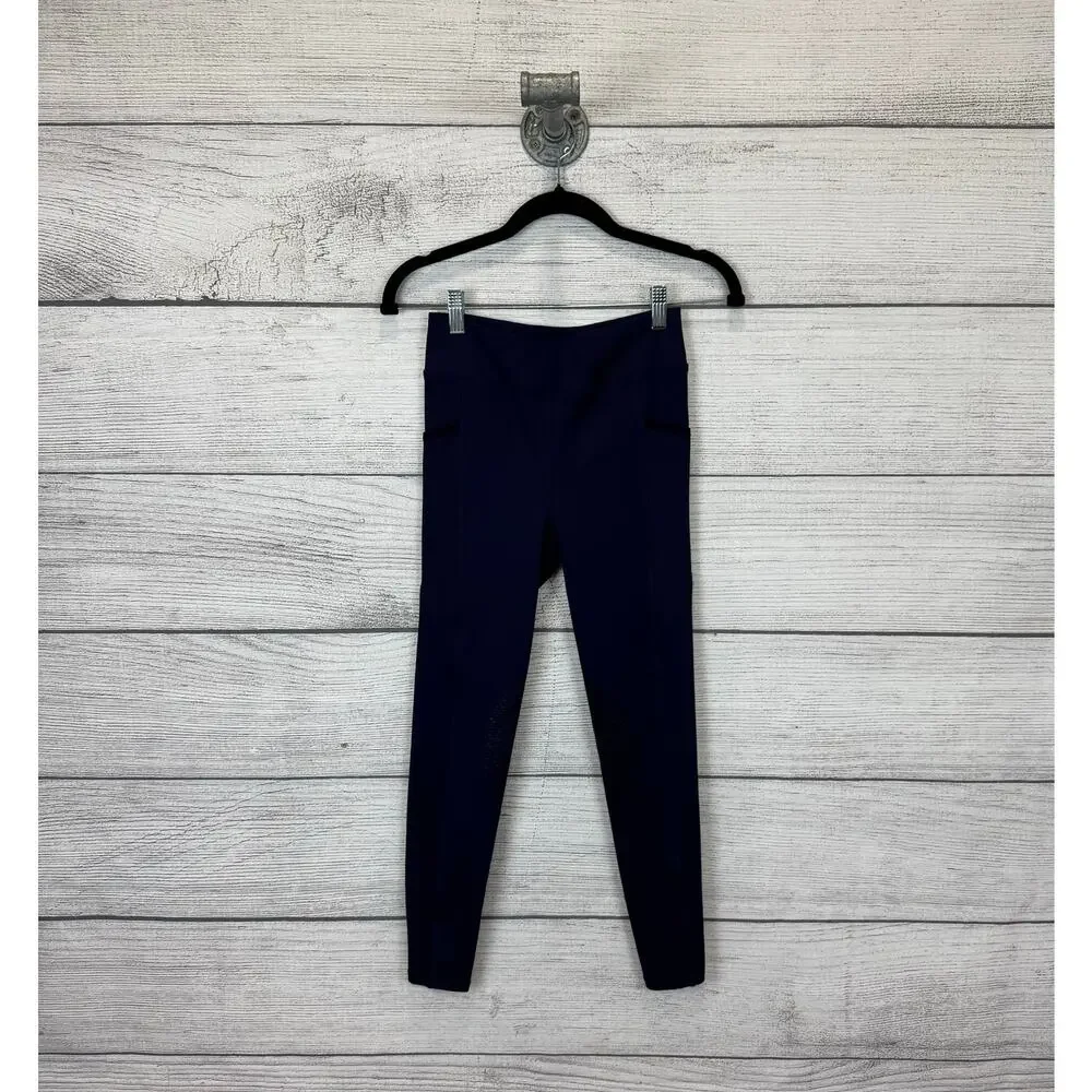 Dover Saddlery Girl's Stride Magna Navy Riding Thighs Leggings Size Large